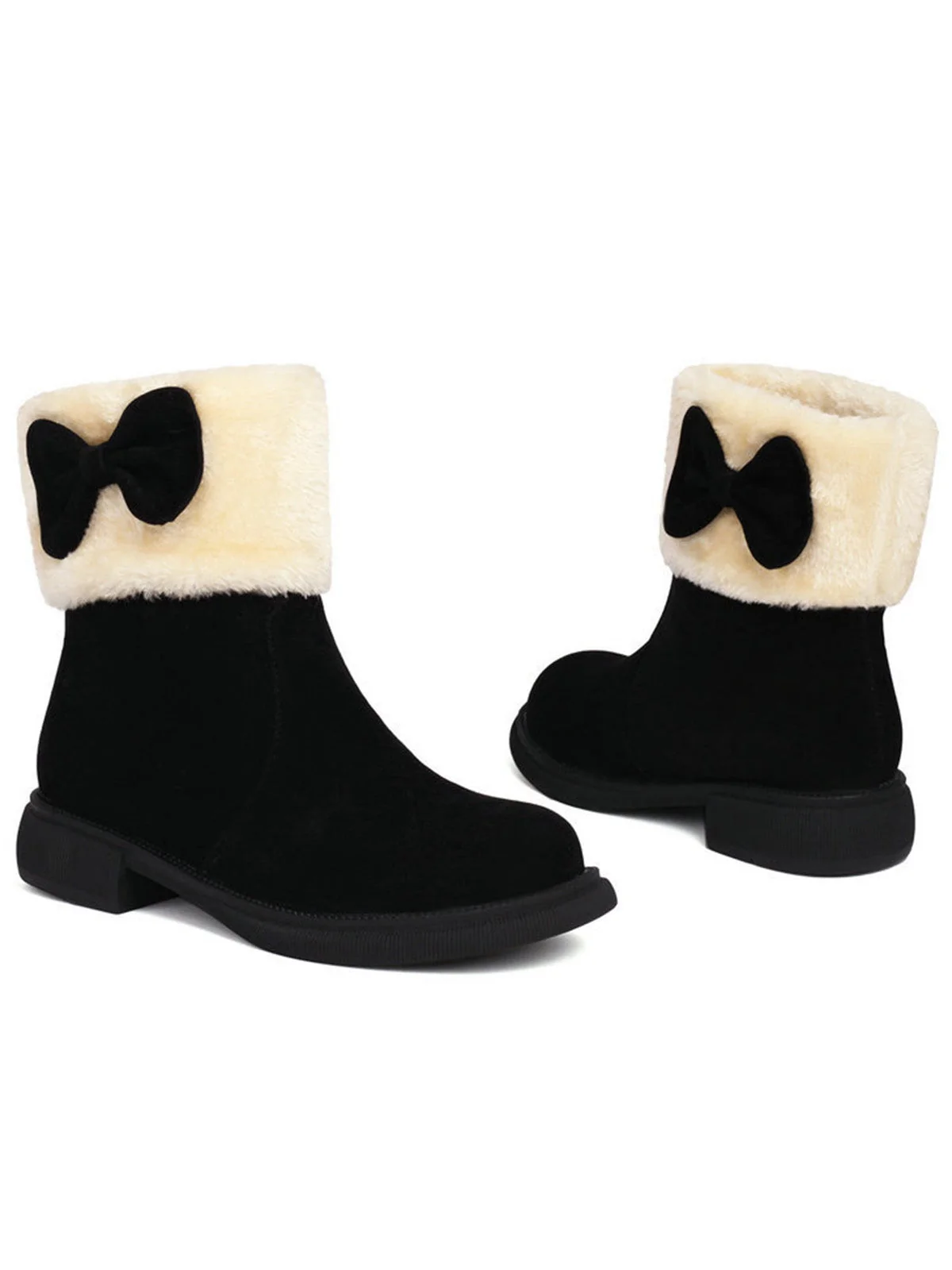Winter Plüsch Besatz Bogen Rund Zehe Knöchel Stiefel - Image 16