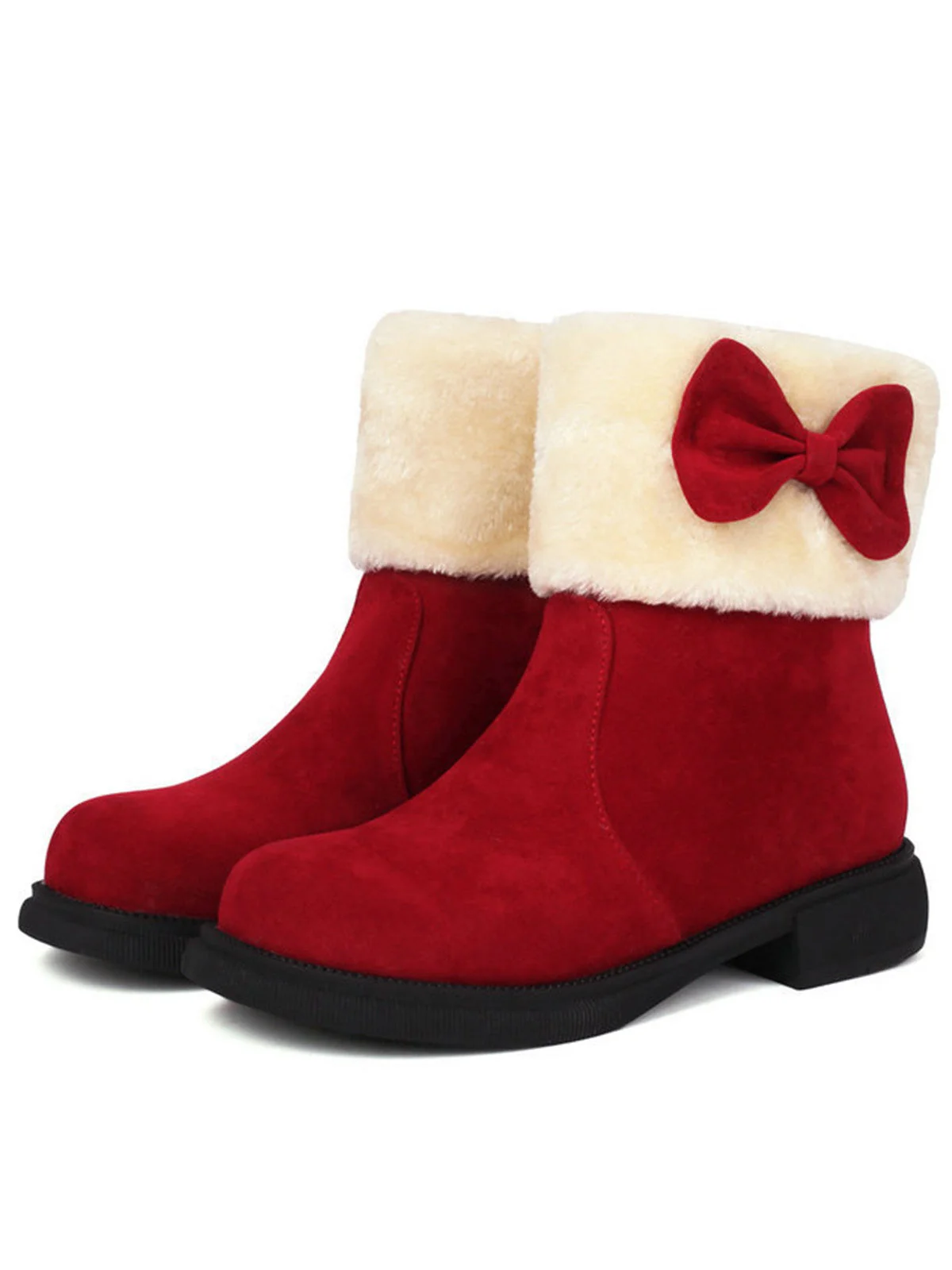 Winter Plüsch Besatz Bogen Rund Zehe Knöchel Stiefel - Image 4