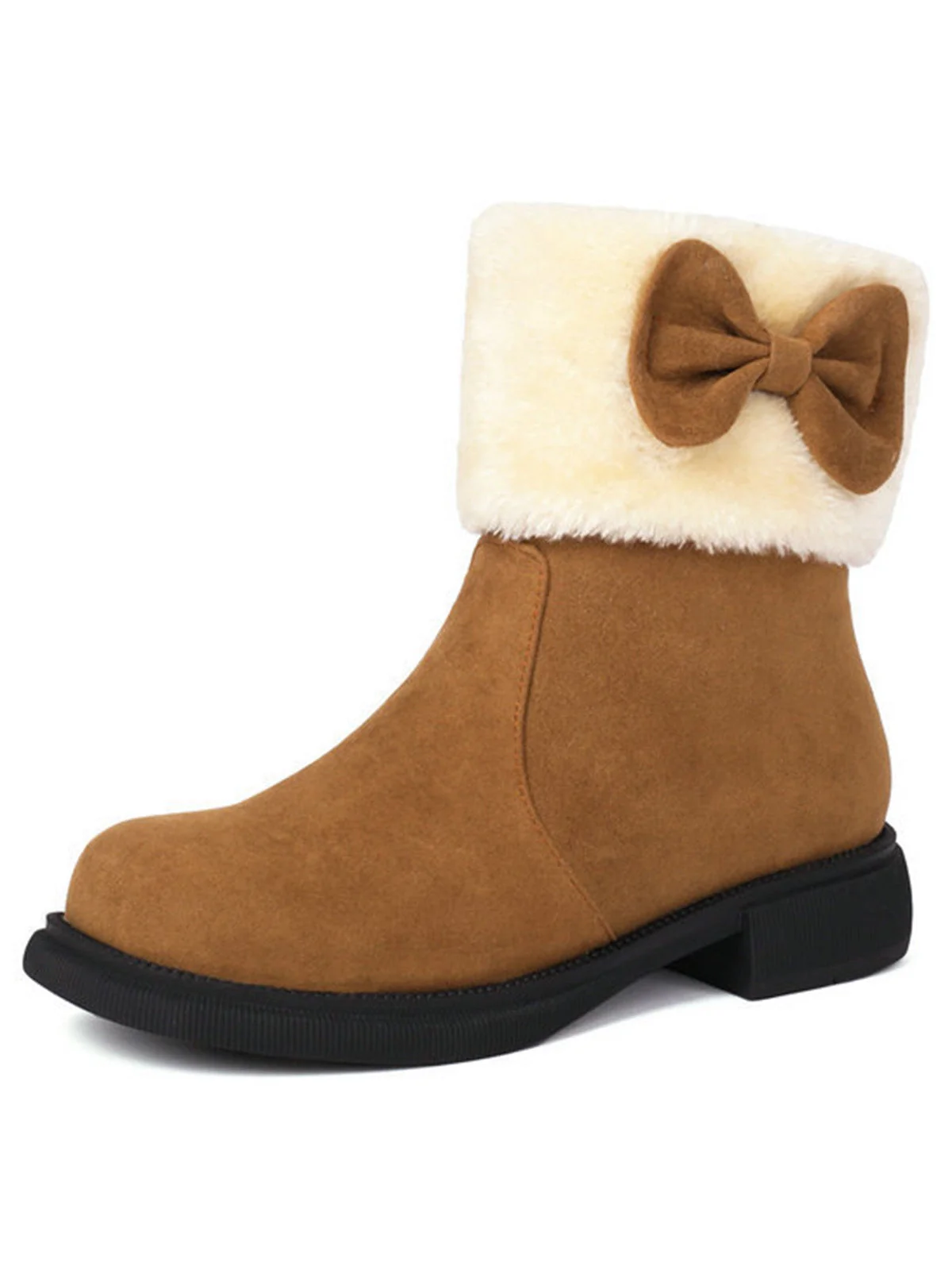 Winter Plüsch Besatz Bogen Rund Zehe Knöchel Stiefel - Image 5