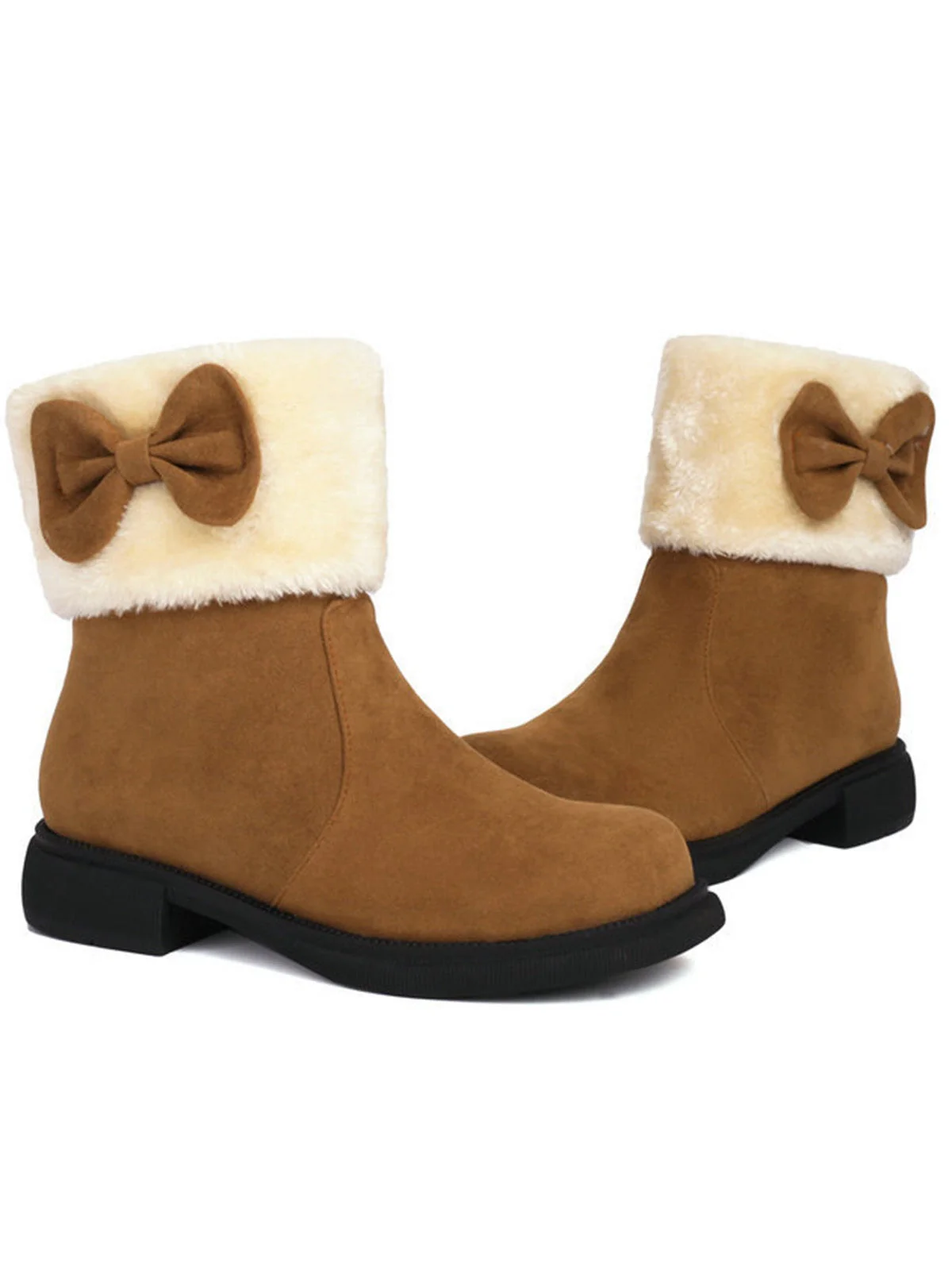 Winter Plüsch Besatz Bogen Rund Zehe Knöchel Stiefel - Image 7